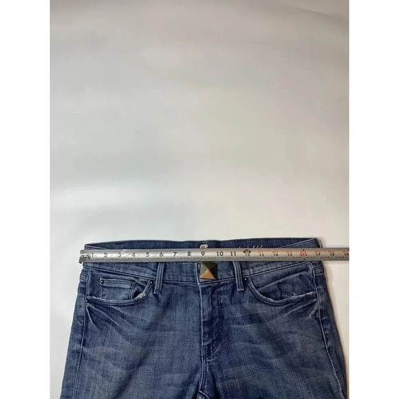 7 For All Mankind Straight Leg Jeans Raw Hem Women’s Size 31 Medium Wash - Picture 5 of 8